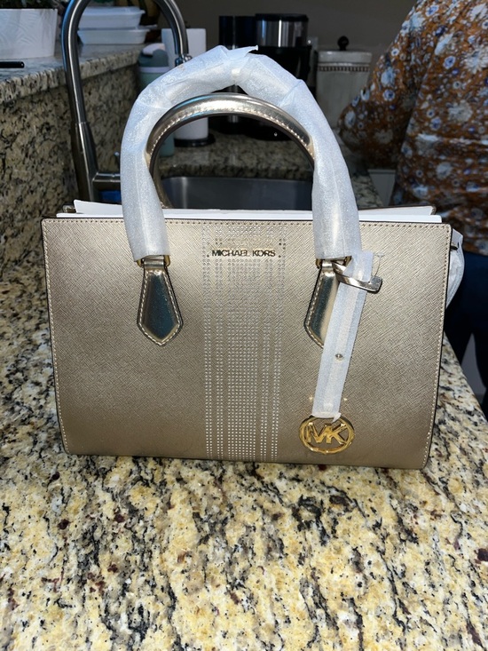 Michael Kors Handbags - NWT Michael Kors Gold Handbag